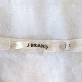 J Brand Sleeveless Top White Sheer-Paneled Cotton Blend Size Large