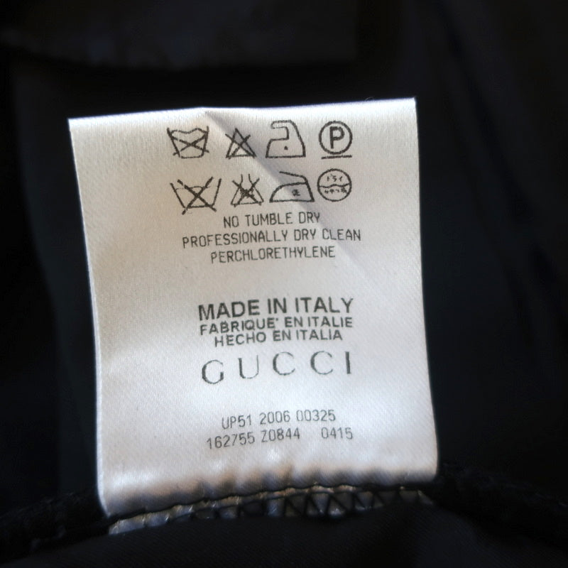 Gucci 2006 Crystal Clasp-Embellished Pants Black Stretch Wool Size 42