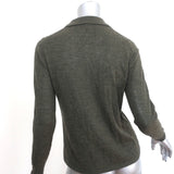 Nili Lotan Cashmere Polo Sweater Army Green Size Extra Small Collared Pullover