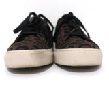 GREATS Royale Knit Low Top Sneakers Dark Brown Leopard Print Size 6 available at CelebrityOwned.com img_4