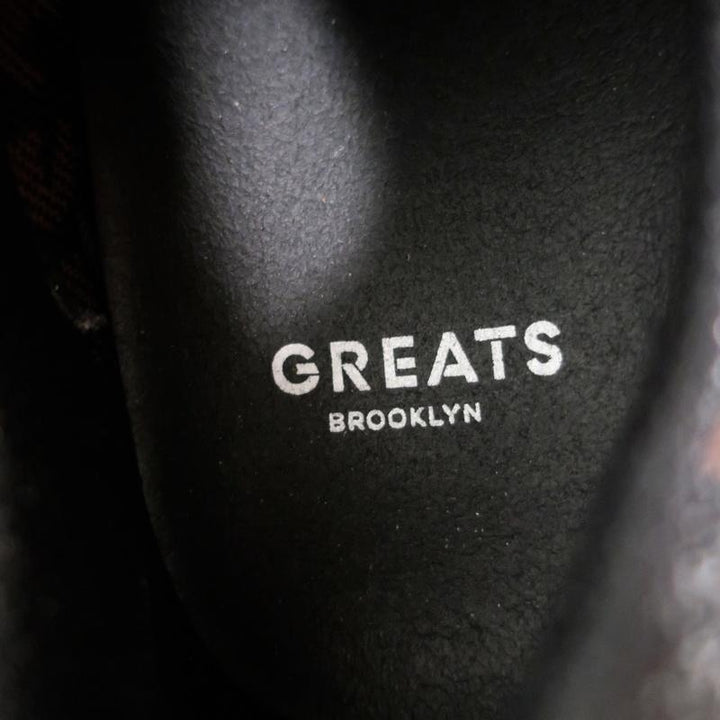 GREATS Royale Knit Low Top Sneakers Dark Brown Leopard Print Size 6 available at CelebrityOwned.com img_8