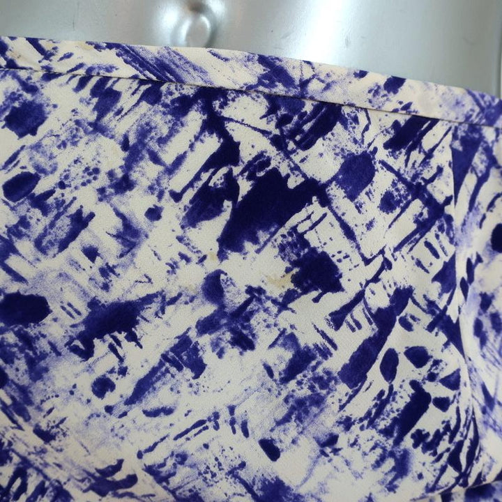 Gryphon Maxi Skirt Blue/White Ripple Print Silk Size Small available at CelebrityOwned.com img_2