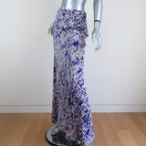Gryphon Maxi Skirt Blue/White Ripple Print Silk Size Small available at CelebrityOwned.com img_3