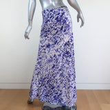 Gryphon Maxi Skirt Blue/White Ripple Print Silk Size Small available at CelebrityOwned.com img_6