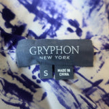 Gryphon Maxi Skirt Blue/White Ripple Print Silk Size Small available at CelebrityOwned.com img_7