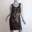 Gryphon Sequin Party Dress Dark Brown Size Large Sleeveless Sheath