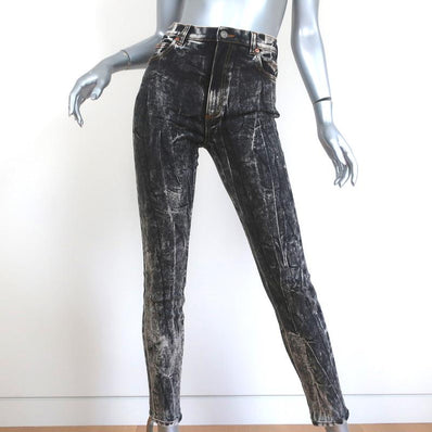 Gucci Acid Wash Skinny Jeans Faded Black Stretch Cotton Size 24 available at CelebrityOwned.com img_1