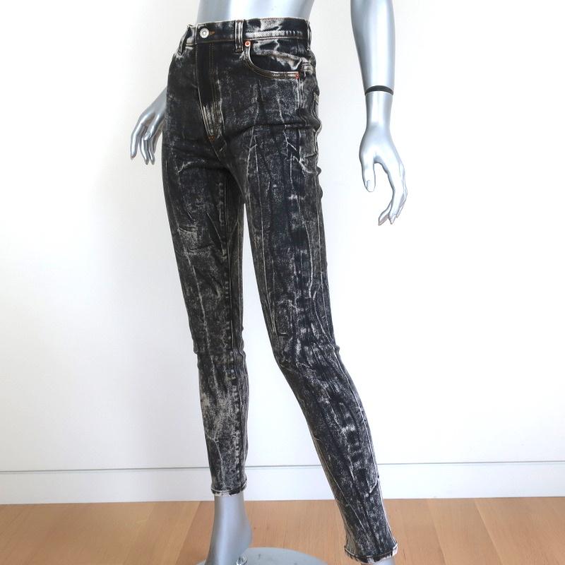 Gucci Acid Wash Skinny Jeans Faded Black Stretch Cotton Size 24 available at CelebrityOwned.com img_4