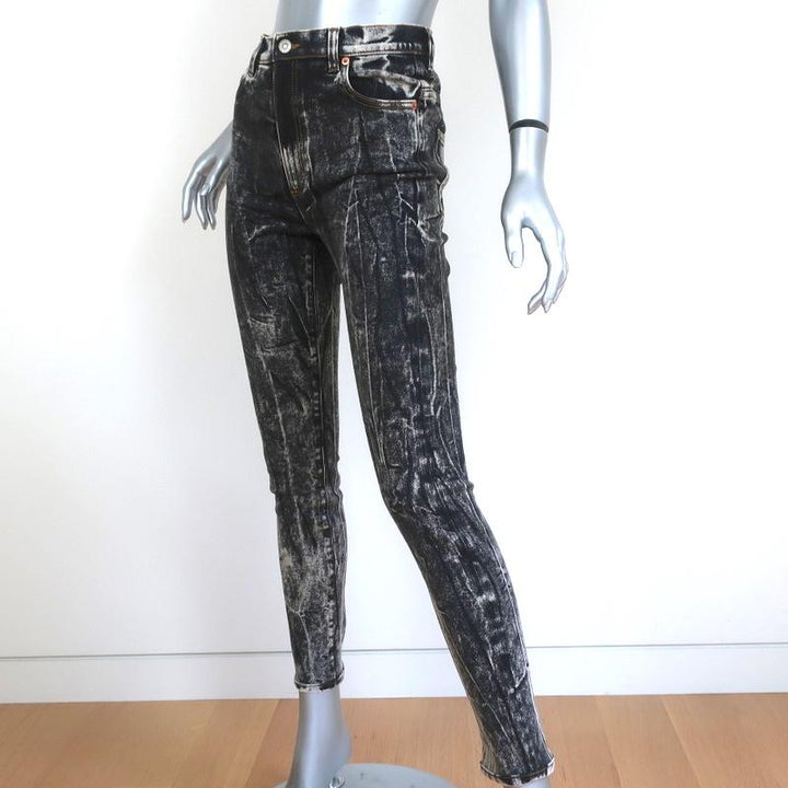 Gucci Acid Wash Skinny Jeans Faded Black Stretch Cotton Size 24 available at CelebrityOwned.com img_4