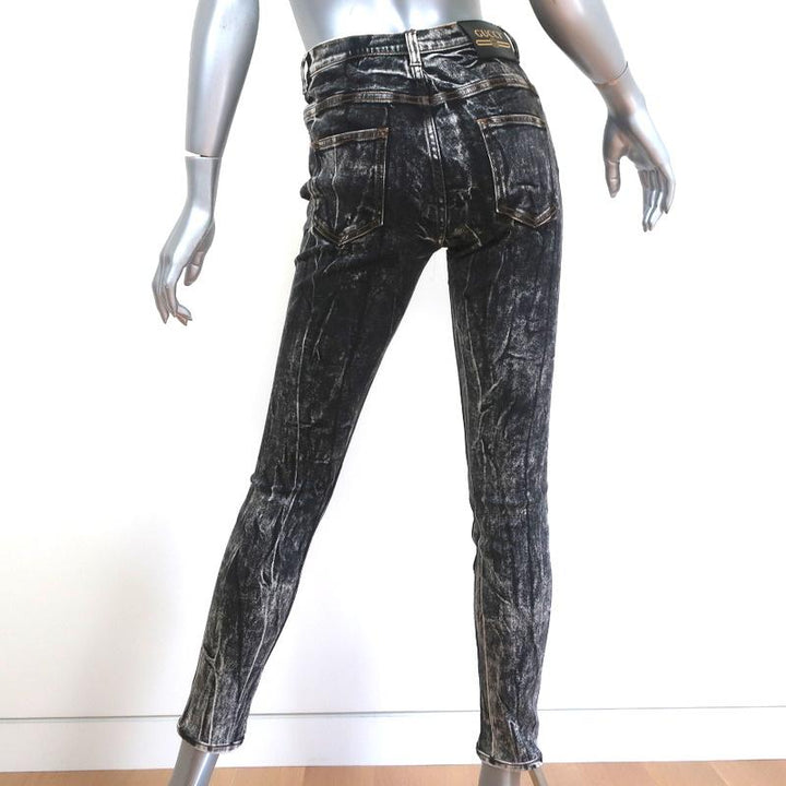 Gucci Acid Wash Skinny Jeans Faded Black Stretch Cotton Size 24 available at CelebrityOwned.com img_7