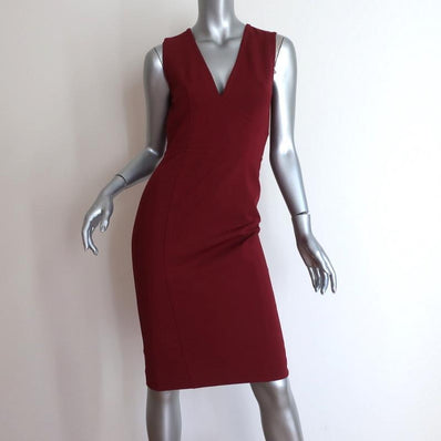 Gucci Dress Red Compact Jersey Size Small Sleeveless V-Neck Sheath available at CelebrityOwned.com img_1