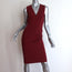 Gucci Dress Red Compact Jersey Size Small Sleeveless V-Neck Sheath