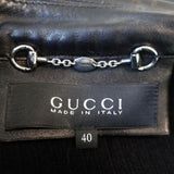 Gucci Knit-Back Leather Biker Jacket Black Size 40 Motorcycle Jacket available at CelebrityOwned.com img_8