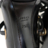 Gucci Sandals Black Studded Leather Size 7.5 Crisscross Slingback Heels available at CelebrityOwned.com img_12