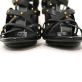 Gucci Sandals Black Studded Leather Size 7.5 Crisscross Slingback Heels available at CelebrityOwned.com img_5