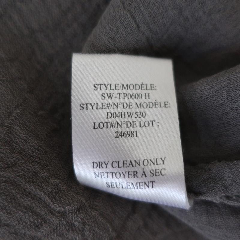 HELMUT Helmut Lang Top Breeze Gray Crinkled Chiffon Size Small Sleeveless Blouse available at CelebrityOwned.com img_8