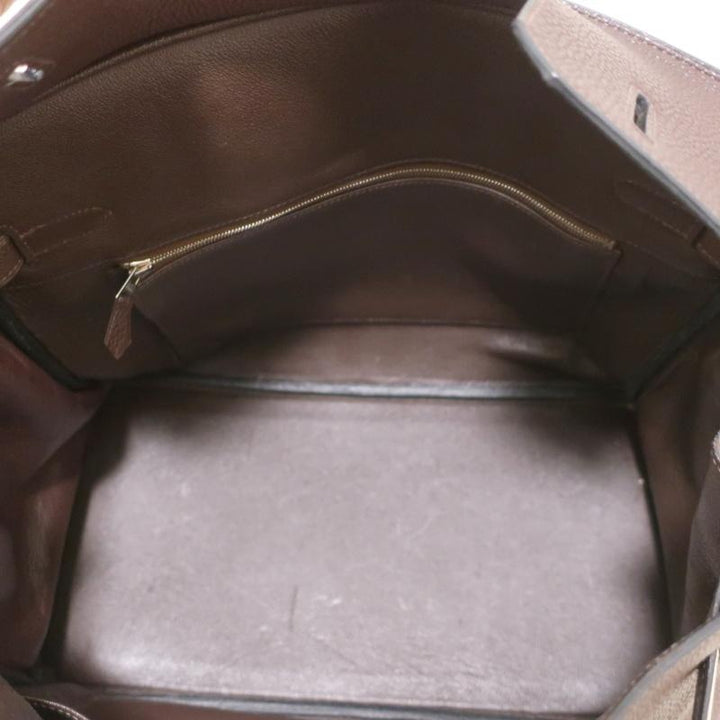 HERMES Birkin 35cm Brown Togo Leather/Palladium Hardware K Stamp-2007 available at CelebrityOwned.com img_15