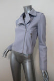 Harris Wharf London Biker Jacket Light Blue Wool Felt Size 40 available at CelebrityOwned.com img_3