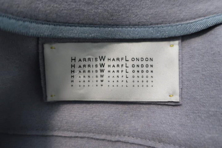 Harris Wharf London Biker Jacket Light Blue Wool Felt Size 40 available at CelebrityOwned.com img_7