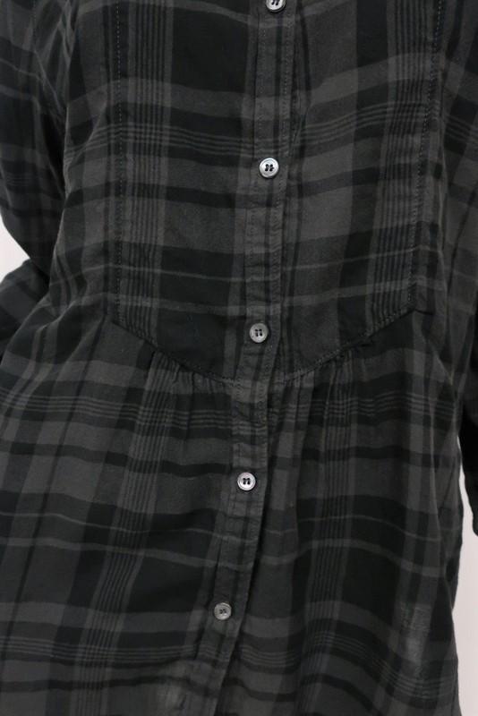 Hartford Plaid Button Down Shirt Gray/Black Cotton Size 5 Long Sleeve Top available at CelebrityOwned.com img_3