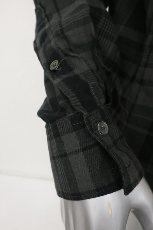 Hartford Plaid Button Down Shirt Gray/Black Cotton Size 5 Long Sleeve Top available at CelebrityOwned.com img_5