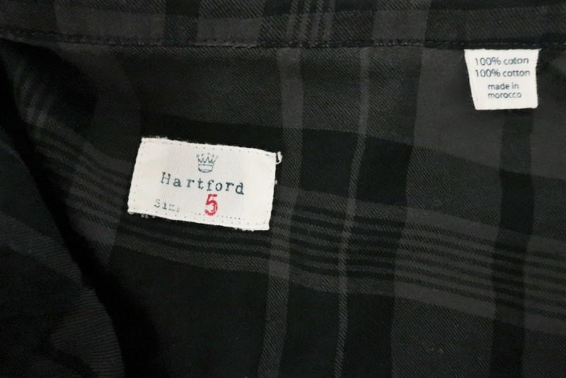 Hartford Plaid Button Down Shirt Gray/Black Cotton Size 5 Long Sleeve Top available at CelebrityOwned.com img_7