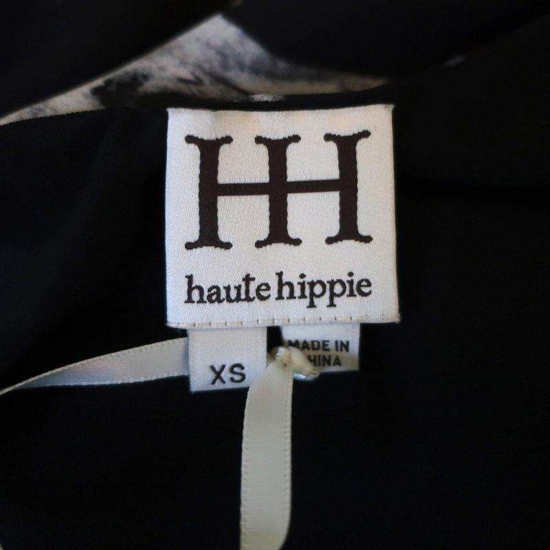 Haute Hippie Asymmetrical Dress Black Vertebrae Print Silk Size Extra Small available at CelebrityOwned.com img_6