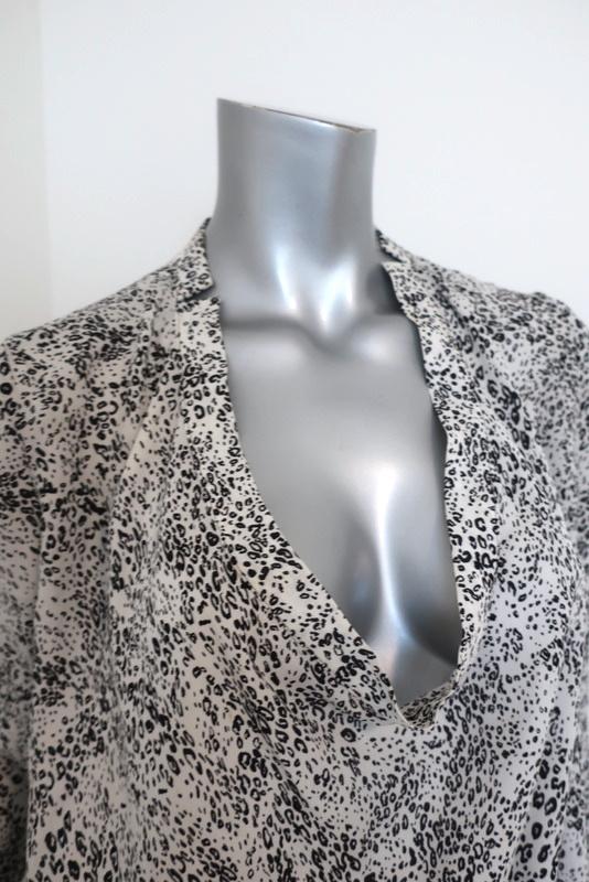 Haute Hippie Return of the Cowl Blouse White Leopard Print Silk Top Size Medium available at CelebrityOwned.com img_3