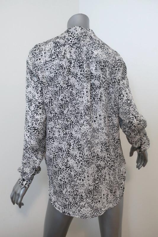 Haute Hippie Return of the Cowl Blouse White Leopard Print Silk Top Size Medium available at CelebrityOwned.com img_6