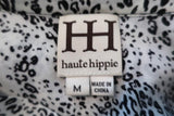 Haute Hippie Return of the Cowl Blouse White Leopard Print Silk Top Size Medium available at CelebrityOwned.com img_7