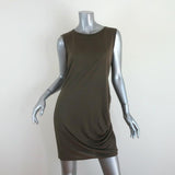 Haute Hippie Side Gathered Dress Olive Modal Jersey Size Large Sleeveless Mini available at CelebrityOwned.com img_1