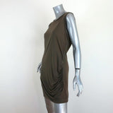 Haute Hippie Side Gathered Dress Olive Modal Jersey Size Large Sleeveless Mini available at CelebrityOwned.com img_2
