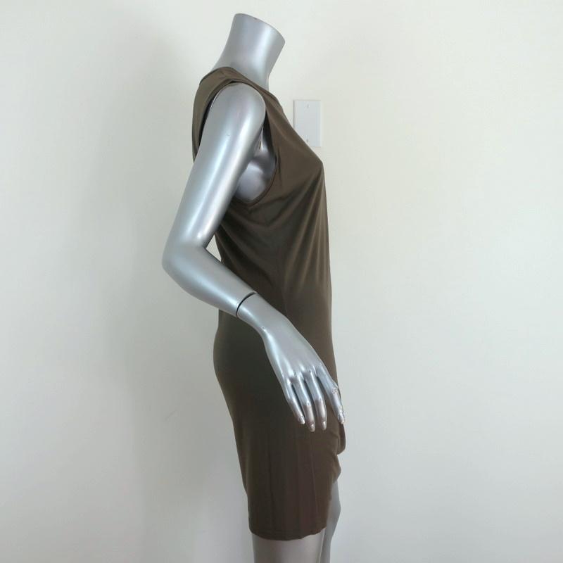 Haute Hippie Side Gathered Dress Olive Modal Jersey Size Large Sleeveless Mini available at CelebrityOwned.com img_3