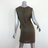 Haute Hippie Side Gathered Dress Olive Modal Jersey Size Large Sleeveless Mini available at CelebrityOwned.com img_4