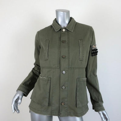 Heartloom Military Jacket Allie Olive Cotton Size Small available at CelebrityOwned.com img_1