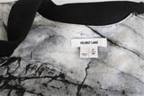 Helmut Lang Bomber Jacket Terrene White/Gray Printed Silk Size Petite available at CelebrityOwned.com img_6