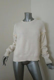 Helmut Lang Detachable Sleeve Pullover Sweater Cream Ribbed Cotton Size Medium available at CelebrityOwned.com img_1