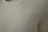 Helmut Lang Detachable Sleeve Pullover Sweater Cream Ribbed Cotton Size Medium available at CelebrityOwned.com img_3