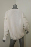 Helmut Lang Detachable Sleeve Pullover Sweater Cream Ribbed Cotton Size Medium available at CelebrityOwned.com img_6
