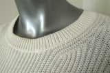 Helmut Lang Detachable Sleeve Pullover Sweater Cream Ribbed Cotton Size Medium available at CelebrityOwned.com img_7