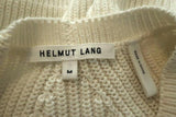 Helmut Lang Detachable Sleeve Pullover Sweater Cream Ribbed Cotton Size Medium available at CelebrityOwned.com img_8