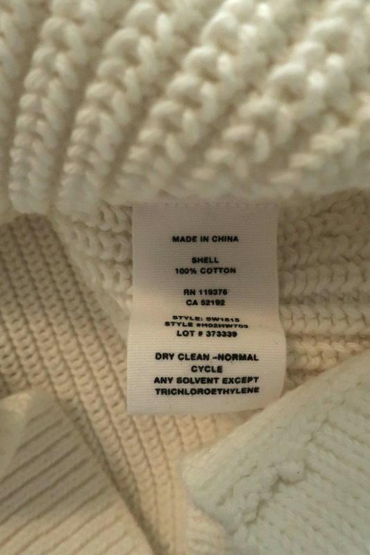 Helmut Lang Detachable Sleeve Pullover Sweater Cream Ribbed Cotton Size Medium available at CelebrityOwned.com img_9