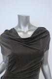Helmut Lang Dress Gray Draped Shale Jersey Size Petite Cap Sleeve Mini available at CelebrityOwned.com img_3
