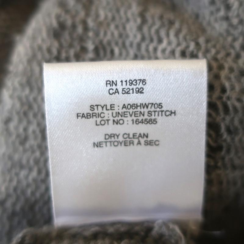 Helmut Lang Sweater Gray Uneven Stitch Knit Size Small V-Neck Pullover available at CelebrityOwned.com img_10