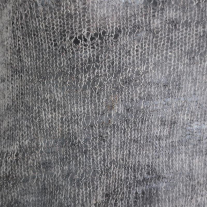 Helmut Lang Sweater Gray Uneven Stitch Knit Size Small V-Neck Pullover available at CelebrityOwned.com img_3