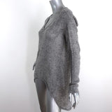 Helmut Lang Sweater Gray Uneven Stitch Knit Size Small V-Neck Pullover available at CelebrityOwned.com img_4