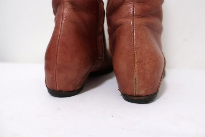 Henry Beguelin Mid-Calf Boots Rose &amp; Dark Brown Leather Size 36.5 available at CelebrityOwned.com img_10