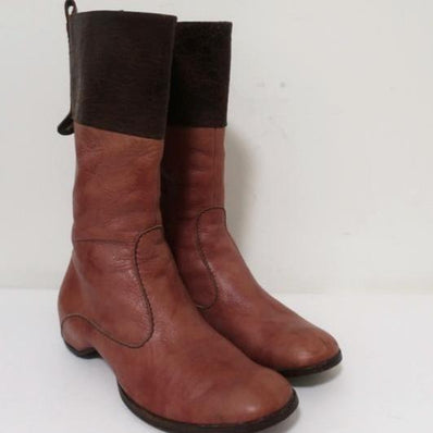 Henry Beguelin Mid-Calf Boots Rose & Dark Brown Leather Size 36.5 available at CelebrityOwned.com img_1