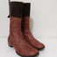 Henry Beguelin Mid-Calf Boots Rose & Dark Brown Leather Size 36.5
