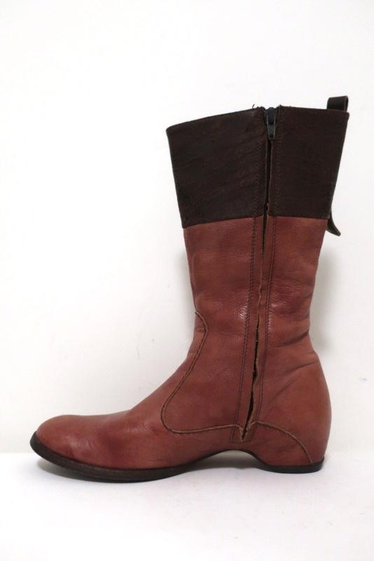 Henry Beguelin Mid-Calf Boots Rose &amp; Dark Brown Leather Size 36.5 available at CelebrityOwned.com img_7
